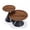 Black,Walnut, variant on NYEESS 2 Piece Round Nesting Coffee Table Set, Walnut Pattern Top with Steel Base for Living Room, Balcony, Small Spaces