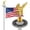 Silver, variant on Yescom Bravery 30ft 13 Gauge Sectional Flag Pole Kit with Solar Powered Light US Flag Gold Eagle Topper