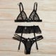 thumbnail image 5 of Gibobby Lenceria mujer sexy Conjunto de ropa interior de encaje para mujer, conjunto de ropa interior y ropa interior de encaje con correa, lencería sexy(Negro, M), 5 of 5