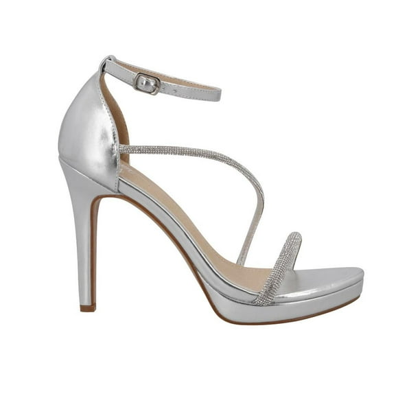 Zapatillas HEAD OVER HEELS Mujer Tacón Alto Fiesta Formal plateado 11 cm