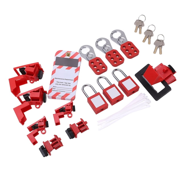Candado de Seguridad ANGGREK Kit de Bloqueo y Etiquetado Cerrojo de Etiqueta Loto Nylon Acero Inoxidable