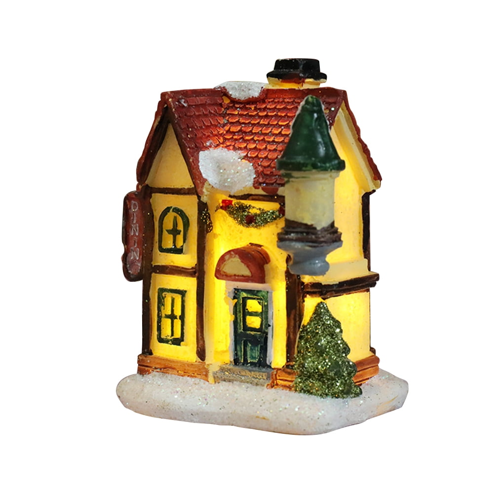 TBOLINE Christmas LED Village House Party Atmosphere Resin Luminous