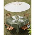 thumbnail image 3 of Outdoor Tablecloth with Umbrella Hole, Sage Green Striped Spillproof Waterproof Outdoor Table Cover, Modern Abstract Art Wave Moire Gradient Patio Tablecloths for Party/Garden/Picnic, Square 54"x54", 3 of 9