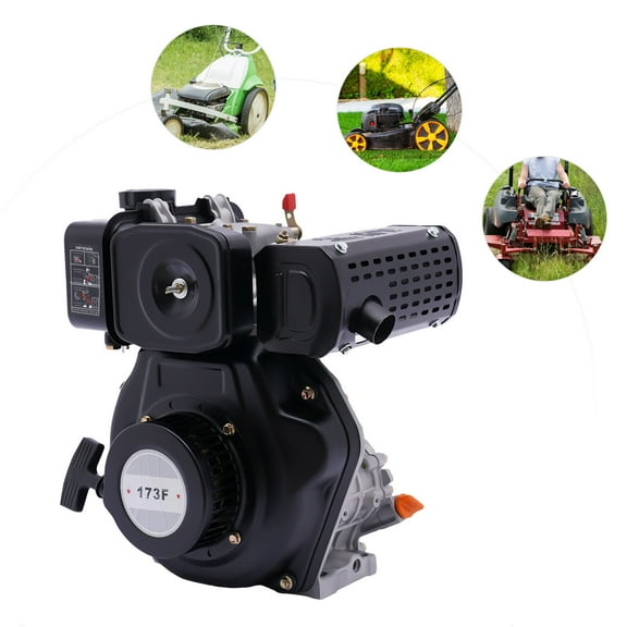 Air Cooled Diesel Engine 247cc 4 Stroke Single Cylinder 3600r / min Machine Set,247CC 4-stroke Tiller Diesel Engine Single Cylinder Air-cooled Motor Air Cooled