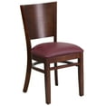 thumbnail image 2 of Flash Furniture Lacey Series Solid Back Walnut Wood Restaurant Chair - Burgundy Vinyl Seat, 2 of 11
