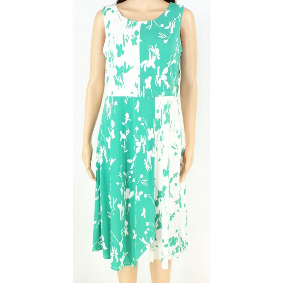 Alfani Womens Printed Sleeveless Colorblock Midi Dress;6