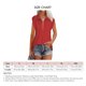 thumbnail image 5 of Camisa de manga corta para mujer, cuello en V, cuello vuelto, ajuste holgado, manga corta, para el trabajo, citas en la calle, compras, rojo, M, 5 of 5