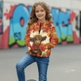 thumbnail image 3 of Xoenoiee Highland Cattle Maple Leaves Print Kids Girls Half Zip Sweatshirt Thanksgiving Long Sleeve Stand Collar Pullover Top Fall Hoodie Spring Casual Clothes, Size 9-10 Years, 3 of 7