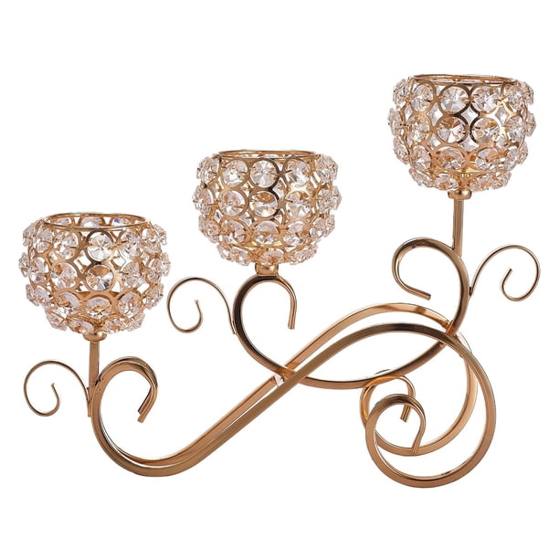 Candelabro moderno Zulema de cristal y hierro