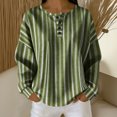 thumbnail image 4 of Tops for Women Long Sleeve Round Neck Fashion Printed Loose Casual Comfortable Buttons Blouse, 4 of 6
