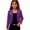 Purple, variant on Girls Sequin Jacket Sparkly Glitter Open Front Cropped Blazer Lightweight 3/4 Length Sleeve Jacket Blue 150