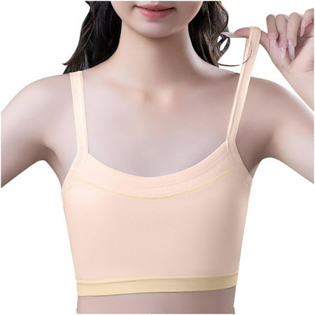 Gnurob Saving Training Bras for Girls 12-15 Sports Seamless Bra Thin Bralette Comfortable Breathable Bralettes for Teens Deals 02-Pink Medium