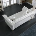 thumbnail image 4 of Holaki 64.17" Loveseat Velvet Couch Furniture, Classic Tufted Chesterfield Sofa for Living Room, White, 4 of 11