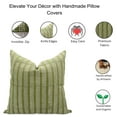 thumbnail image 4 of Fabdivine Block Print Throw Pillow Cover, 22x22 Inch Pure Linen Handmade Cushion Cover, Floral Print Boho Design Green Pillow Cover for Sofa and Couch, 4 of 5