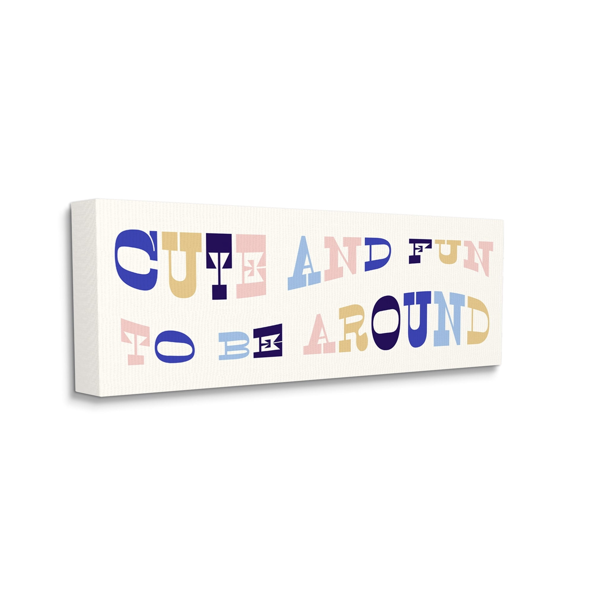 Stupell Industries Cute Fun to Be Around Phrase Retro Typography Graphic Art Gallery-Wrapped Canvas Print Wall Art, 30x13, by Daphne Polselli