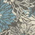 thumbnail image 2 of 2â€™ x 10â€™ Charcoal and Blue Big Flower Runner Rug, 2 of 5