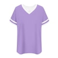 thumbnail image 6 of Womens Tops 2025 Plus Size V-neck Short Sleeved Solid Summer Base Shirt Sports T-shirt, 6 of 6