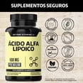 thumbnail image 2 of Ácido Alfa Lipóico (ala) 600mg Por Cápsula, Potenciado Con Cúrcuma (curcumina) |Curcuma Capsulas - Antioxidante - Alpha Lipoic Acid | Curcuminoides | Vitaminas Mujer / Hombre - 60 Cápsulas Veganas, 2 of 6