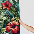 thumbnail image 3 of Awypu Shower Curtain Set Hibiscus Beautiful Flowers Summer Colorful Hawaiian Tropical Plants Palm Leaf White, 3 of 7