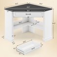Farmhouse Corner Desk for Small Spaces, Small Computer Desk with Drawer ...