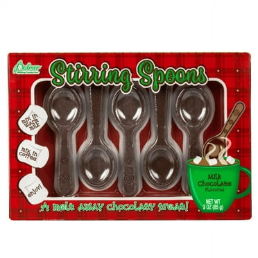 Chocolate Stirring Spoons Milk Chocolate Melt Away Coffee or Cocoa 5 Spoons; Set of 2 box (10 Spoons)