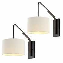SAFAVIEH Noldita LED Multi Metal Wall Sconce with Natural Shade, Set of 2