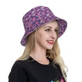 thumbnail image 5 of Kll cool Skull flower colorful Bucket Hat for Women Men Packable Travel Beach Sun Hat Outdoor Rave Accessories Reflective Fisherman Cap, 5 of 6
