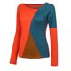 thumbnail image 3 of Puntoco Mujeres O-cuello Empalme Color Colisión Mangas largas Tallas grandes Fácil tops Blusa Puntoco Puntoco-1349, 3 of 7