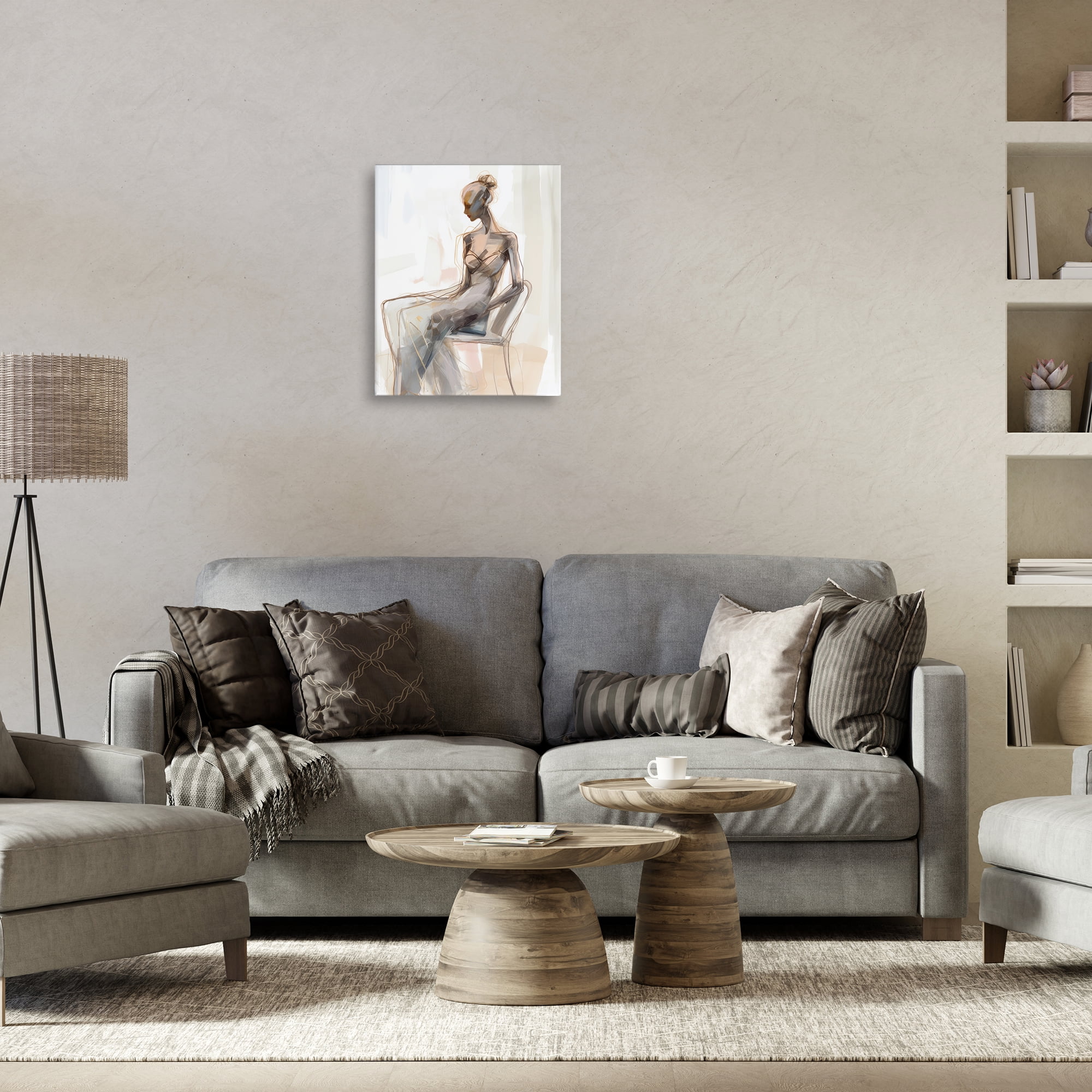 Stupell Industries Classy Figure Impression People Painting Wrapped Canvas Art Print Wall Art, 16 x 20