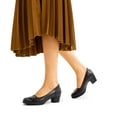 thumbnail image 2 of Dream Pairs Womens Low Block Heel Pump Shoes Round Toe Arch Support Slip On Dress Pumps, 2 of 11