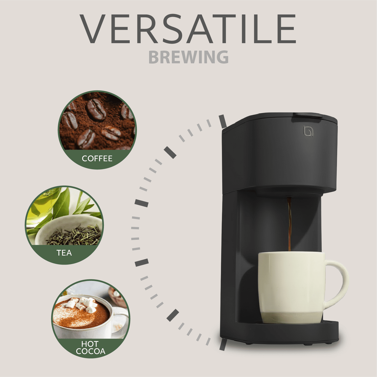 Willow Kitchen Single Serve Coffee Maker Machine for Pods & Grounds with K Cup, Self Cleaning & Small Portable Coffee Maker, Black