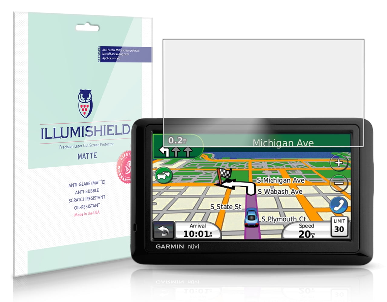 iLLumiShield AntiGlare Matte Screen Protector 3x for Garmin Nuvi