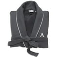 thumbnail image 3 of Authentic Hotel and Spa  Dark Grey Unisex Turkish Cotton Waffle Weave Terry Bath Robe with White Block Monogram L S/M, 3 of 5
