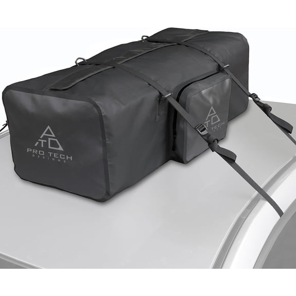 Pro Tech Designs 120 Liter Car Top Waterproof Duffle Bag Black Attaches with or without Roof Rack
