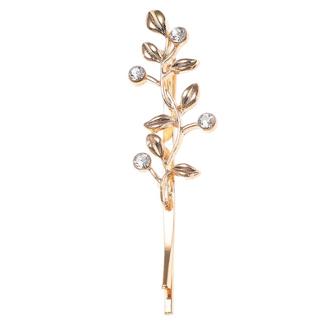 Horquillas con forma de rama de flor y diamantes de imitación, sencillas, para mujer, para uso diario y ocasiones especiales, accesorios metálicos para el cabello