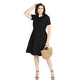 thumbnail image 5 of POSESHE Women's Plus Size Summer Dress, Short Sleeve Round-Neck Short Party Dress with Pockets, 5 of 5