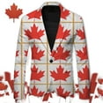 thumbnail image 2 of WILLBEST Men's Casual Suit Jacket with Canadian Maple Lightweight Comfortable Stylish for Spring Summer Fall Daily Wear M i-Red, 2 of 5