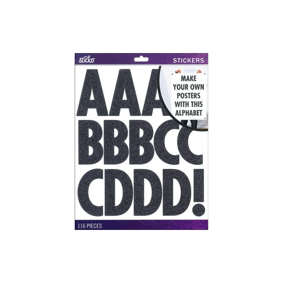 EK Sticko Sticker Alpha Futura Glitter XL Black