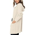 thumbnail image 4 of Fiaer Women'S Oversized Long Cardigan Sweaters With Hooded Pure Color Front Open Long Sleeve Casual Trendy Knit Tops With 2 Pockets Beige M, 4 of 8