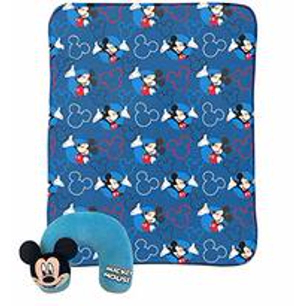 Jay Franco Mickey Mouse Neck Pillow & Travel Blanket Set Walmart