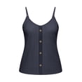 thumbnail image 5 of Amzcrzy Womens Tops Button Down Sleeveless Shirts for Women Versatile Casual Solid Color V Neck Going Out Tops Fashion Spaghetti Strap Summer Vacation OutfitsM, 5 of 9