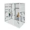thumbnail image 3 of 62.6" Outdoor Wooden Cat House with 7 Platforms, UV-resistant Waterproof Large Catio with 2 Resting Boxes, for Multi-cat Families, Yard. Gray, 3 of 9