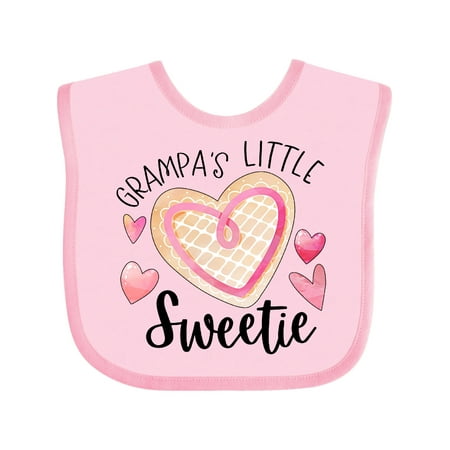 

Inktastic Grampa s Little Sweetie with Pink Heart Cookie Gift Baby Boy or Baby Girl Bib