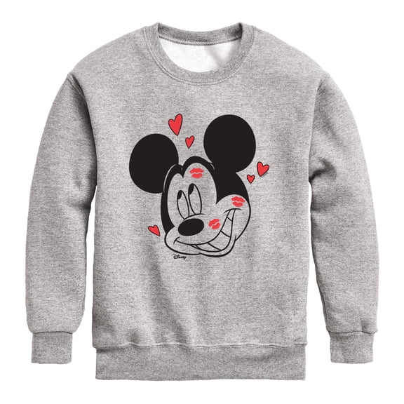 Disney - Mickey Kissy Face Boys' Graphic Long Sleeve Fleece Sweatshirt
