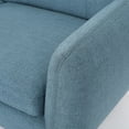 thumbnail image 6 of Sheena Mid Century Modern Fabric Tufted Sofa, Blue and Natural Oak, 6 of 9