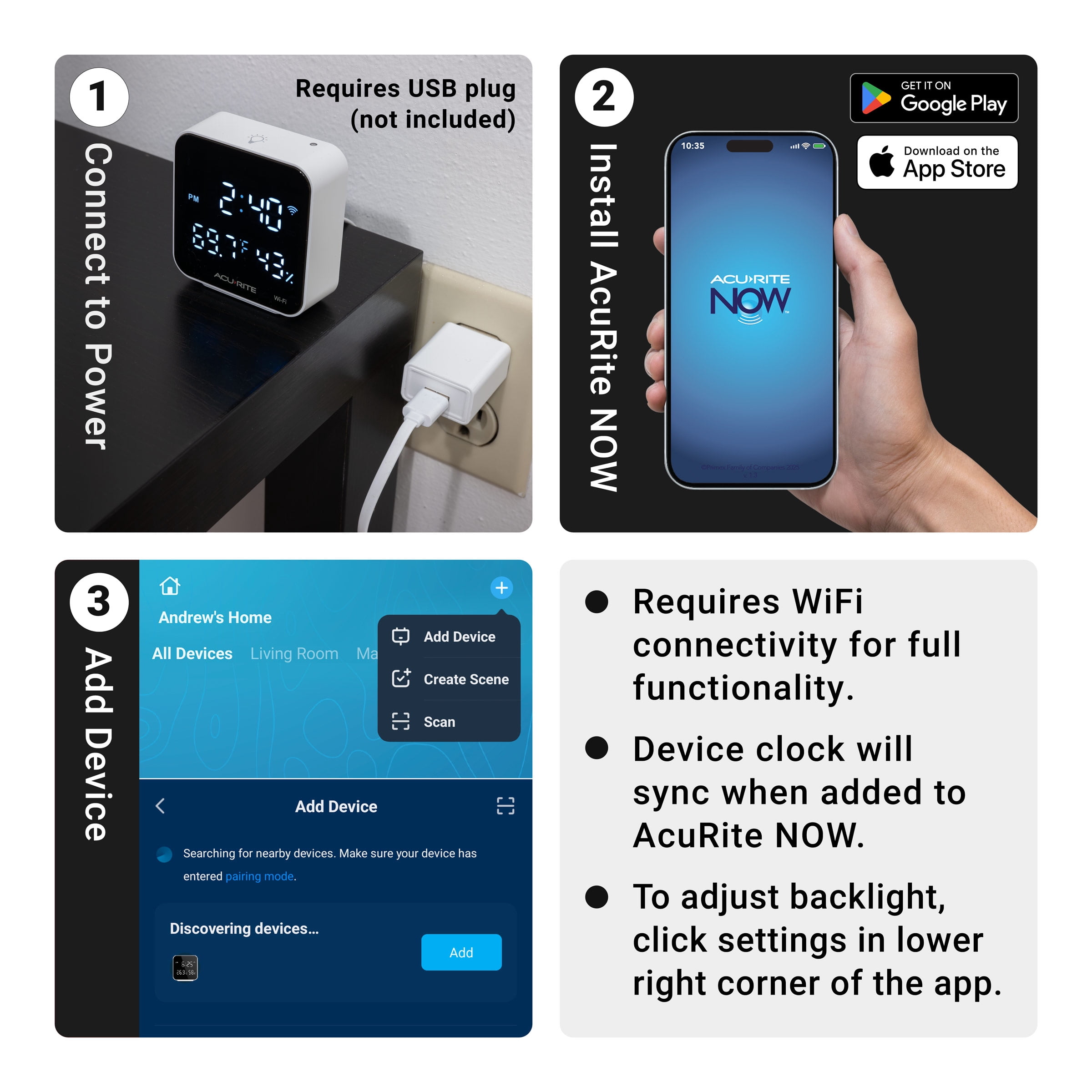 AcuRite Smart WiFi Indoor Thermometer & Hygrometer with App for Infrared Control & Remote Monitoring