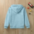 thumbnail image 5 of SonxaHe Toddler Boys Girls Hoodie Long Sleeve Zip Up Solid Hooded Sweatshirts Kids Sports Loose Unisex Coat Blue,Sized 4-5, 5 of 6