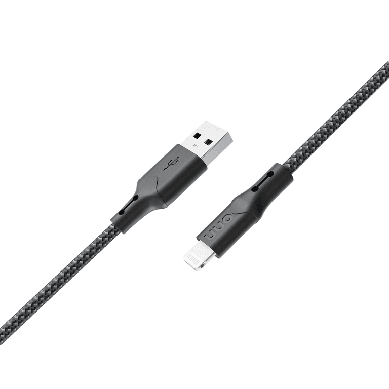 Onn 10ft Lightning to USB-A Braided Charging Cable Compatible with