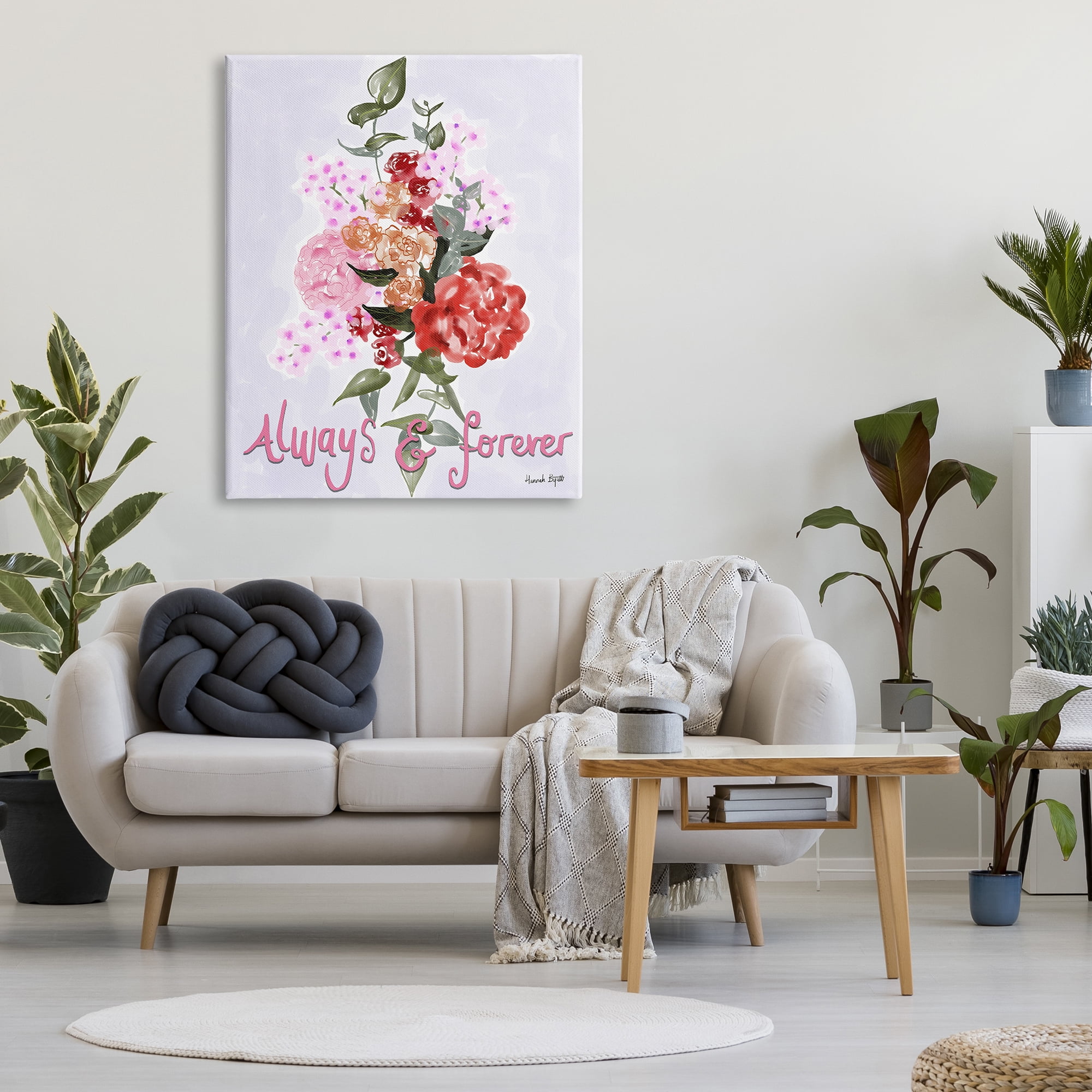 Stupell Industries Always & Forever Flowers Botanical & Floral Painting Gallery Wrapped Canvas Print Wall Art, 36 x 48
