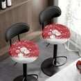 thumbnail image 3 of ZIATUBLE Snowman Santa Claus Bar Stool Cover Cushion Christmas Music Stool Covers Chair Slipcovers 2 Pieces Set Round Bar Stool Seat Cover with Elastic Size L Chair Seat Cushion, 3 of 6